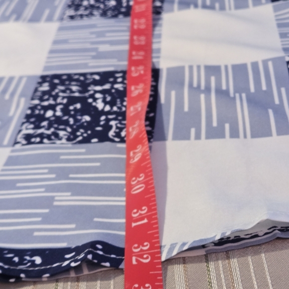 Navy & White Checkered Henley Style Button Up Print Tunic 3/4 Sleeve Women’s 3XL - Picture 8 of 10